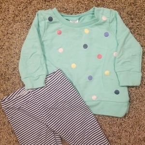 Polka Dot Sweatshirt and Stripe Pants
